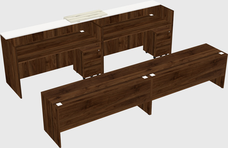 Shared u-shaped reception desks