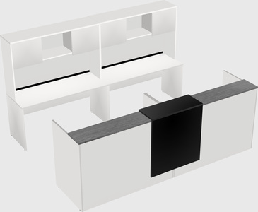 Shared u-shaped reception desks