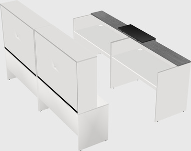Shared u-shaped reception desks