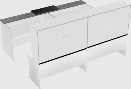 Shared u-shaped reception desks
