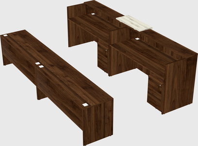 Shared u-shaped reception desks