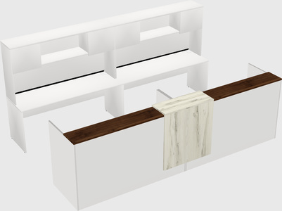 Shared u-shaped reception desks