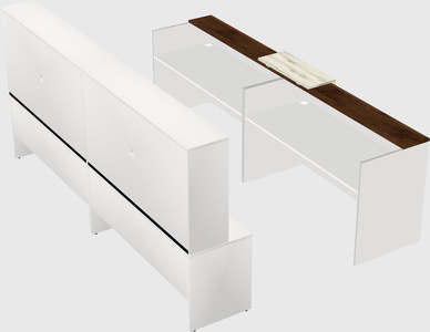 Shared u-shaped reception desks