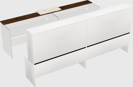 Shared u-shaped reception desks