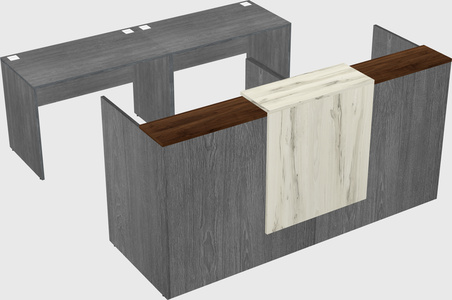 Shared u-shaped reception desks