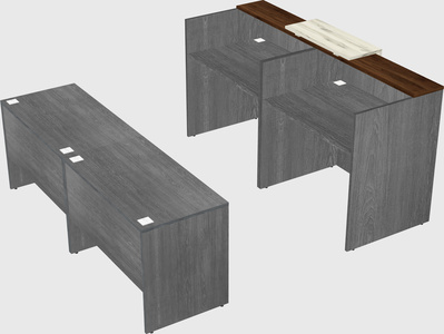 Shared u-shaped reception desks