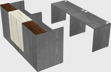 Shared u-shaped reception desks