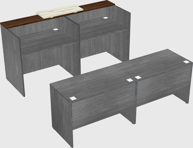 Shared u-shaped reception desks