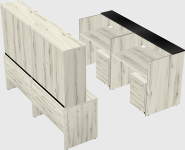 Shared u-shaped reception desks