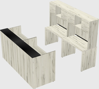 Shared u-shaped reception desks
