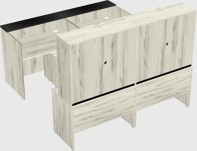 Shared u-shaped reception desks