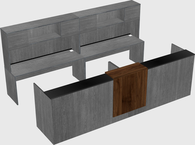 Shared u-shaped reception desks