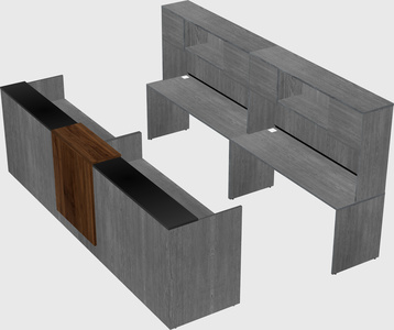 Shared u-shaped reception desks