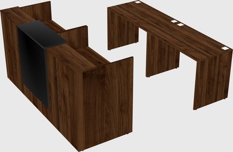 Shared u-shaped reception desks
