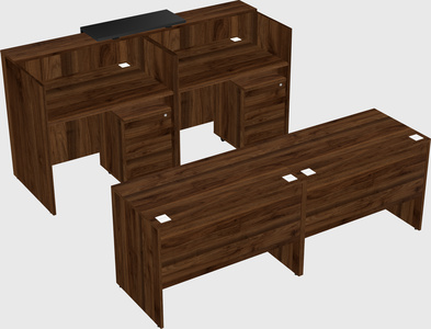 Shared u-shaped reception desks
