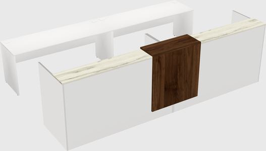 Shared u-shaped reception desks