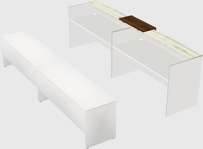 Shared u-shaped reception desks