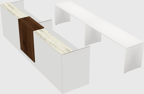 Shared u-shaped reception desks