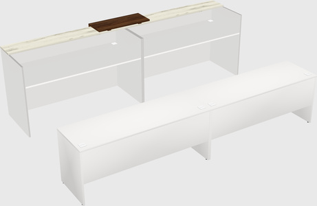 Shared u-shaped reception desks