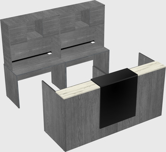 Shared u-shaped reception desks