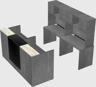 Shared u-shaped reception desks