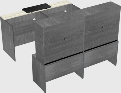 Shared u-shaped reception desks