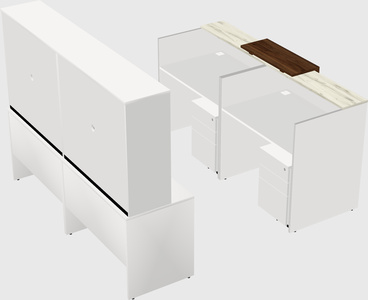 Shared u-shaped reception desks
