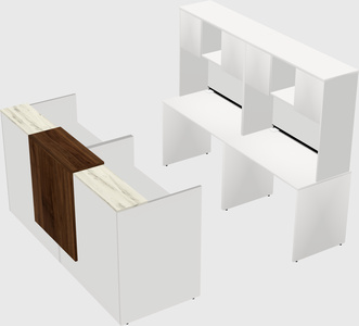 Shared u-shaped reception desks