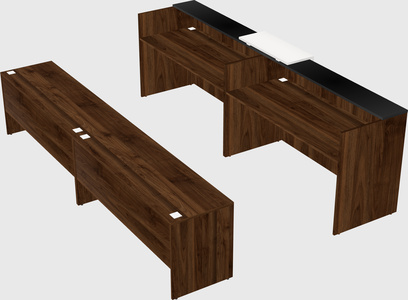 Shared u-shaped reception desks