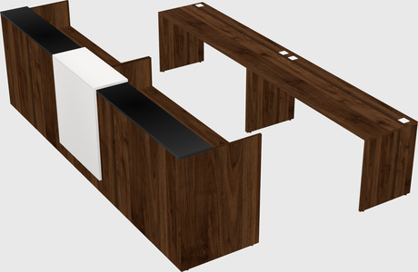 Shared u-shaped reception desks