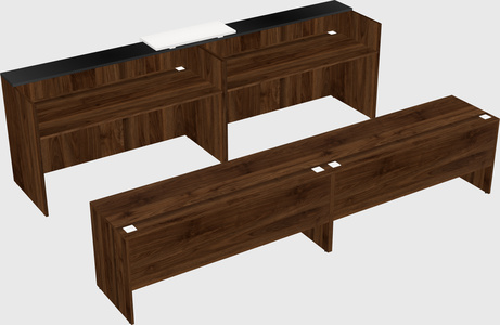 Shared u-shaped reception desks
