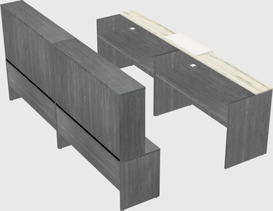 Shared u-shaped reception desks
