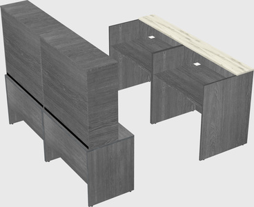 Shared u-shaped reception desks