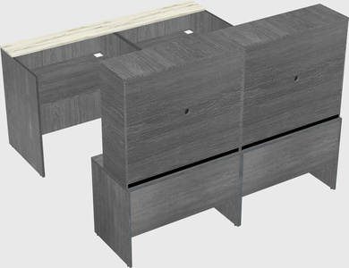 Shared u-shaped reception desks
