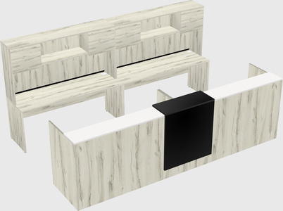 Shared u-shaped reception desks
