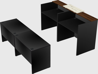 Shared u-shaped reception desks