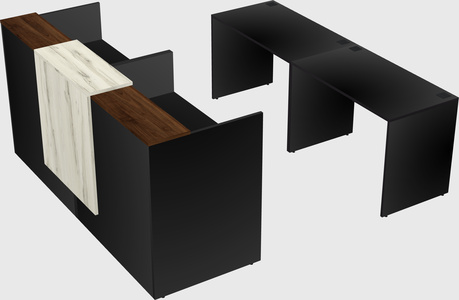 Shared u-shaped reception desks
