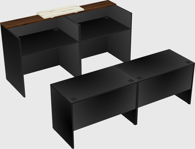 Shared u-shaped reception desks