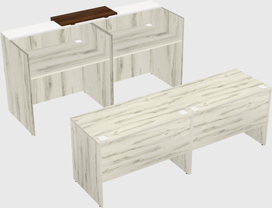 Shared u-shaped reception desks