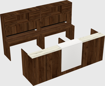 Shared u-shaped reception desks