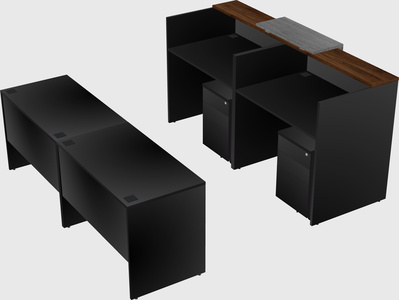 Shared u-shaped reception desks