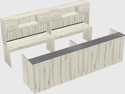 Shared u-shaped reception desks