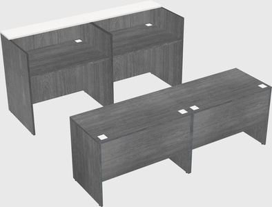 Shared u-shaped reception desks