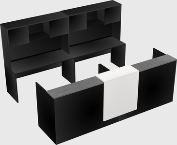Shared u-shaped reception desks
