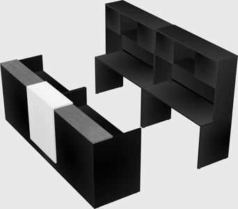Shared u-shaped reception desks