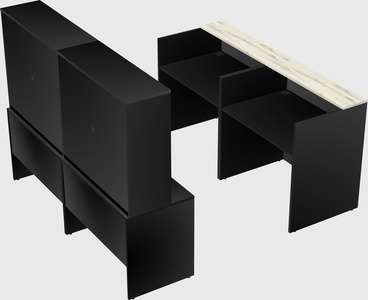 Shared u-shaped reception desks
