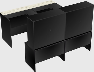 Shared u-shaped reception desks