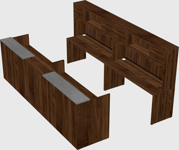 Shared u-shaped reception desks