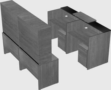 Shared u-shaped reception desks