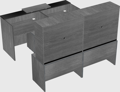 Shared u-shaped reception desks